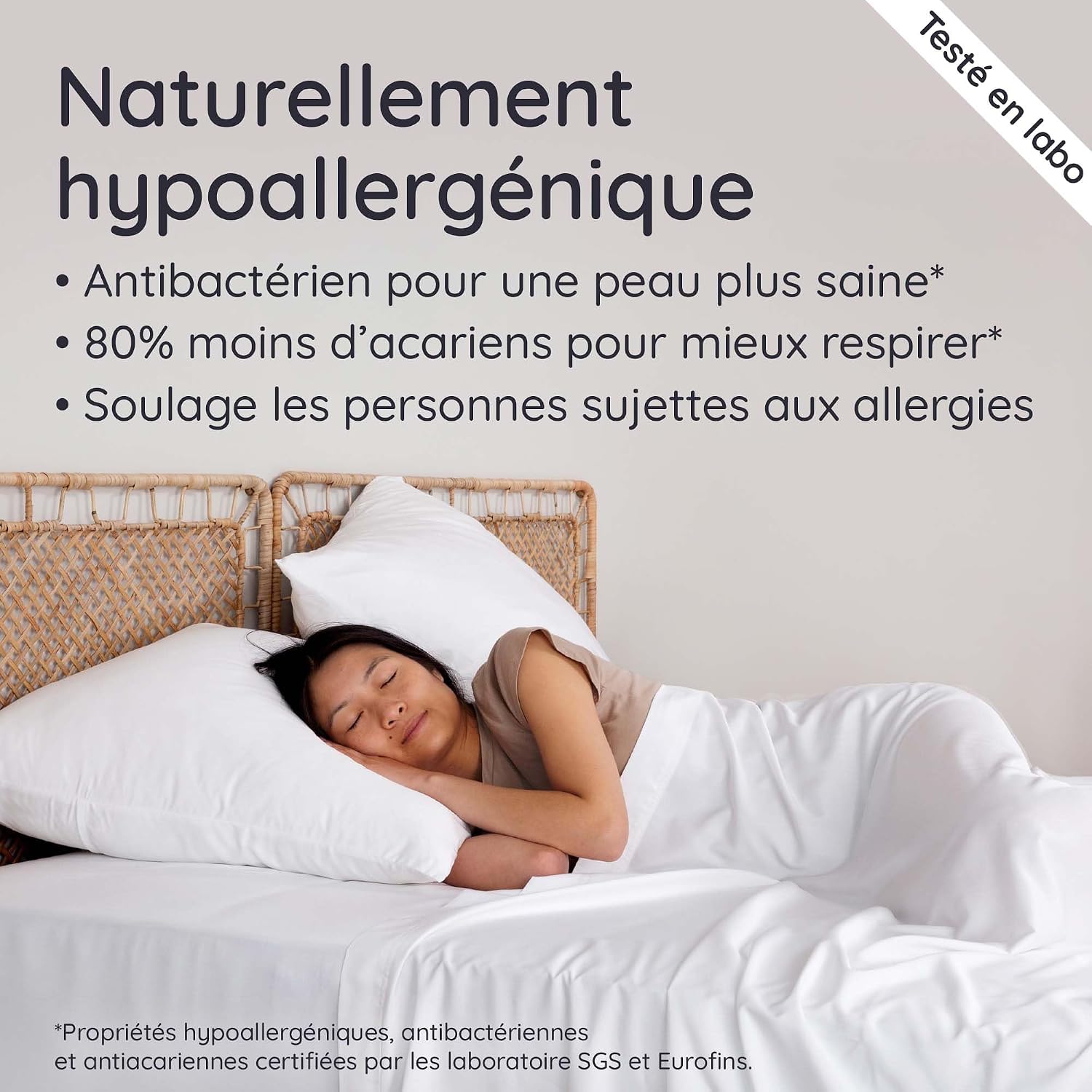Detalle 2 de Bambaw Drap Plat 270x290 cm en bambou – antibactérien, hypoallergénique et thermorégulateur