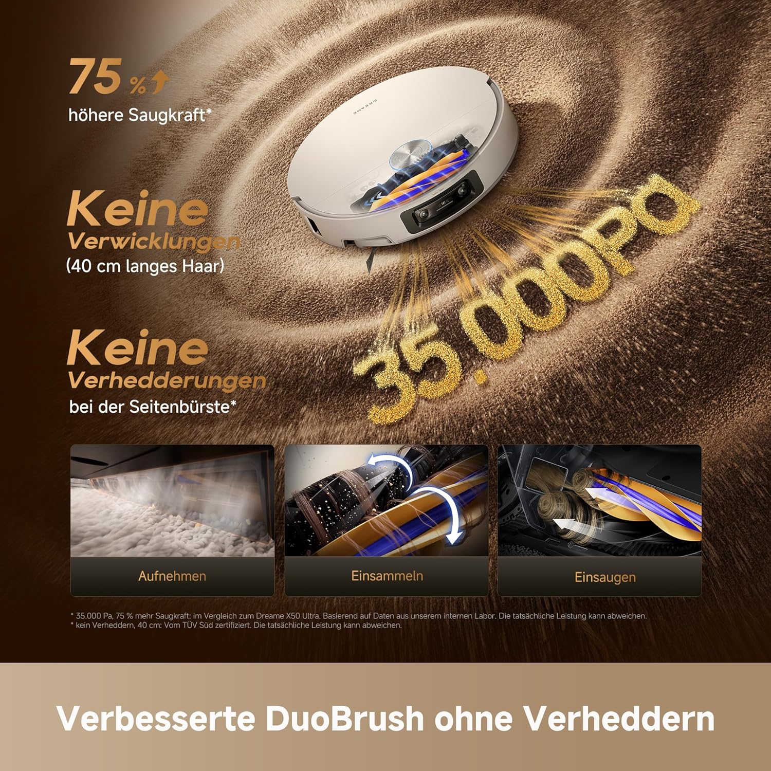 Thumbnail 5 de dreame X50s Ultra Saugroboter mit Wischfunktion – ultraschlankes 7,95 cm Modell mit 35.000 Pa Saugkraft