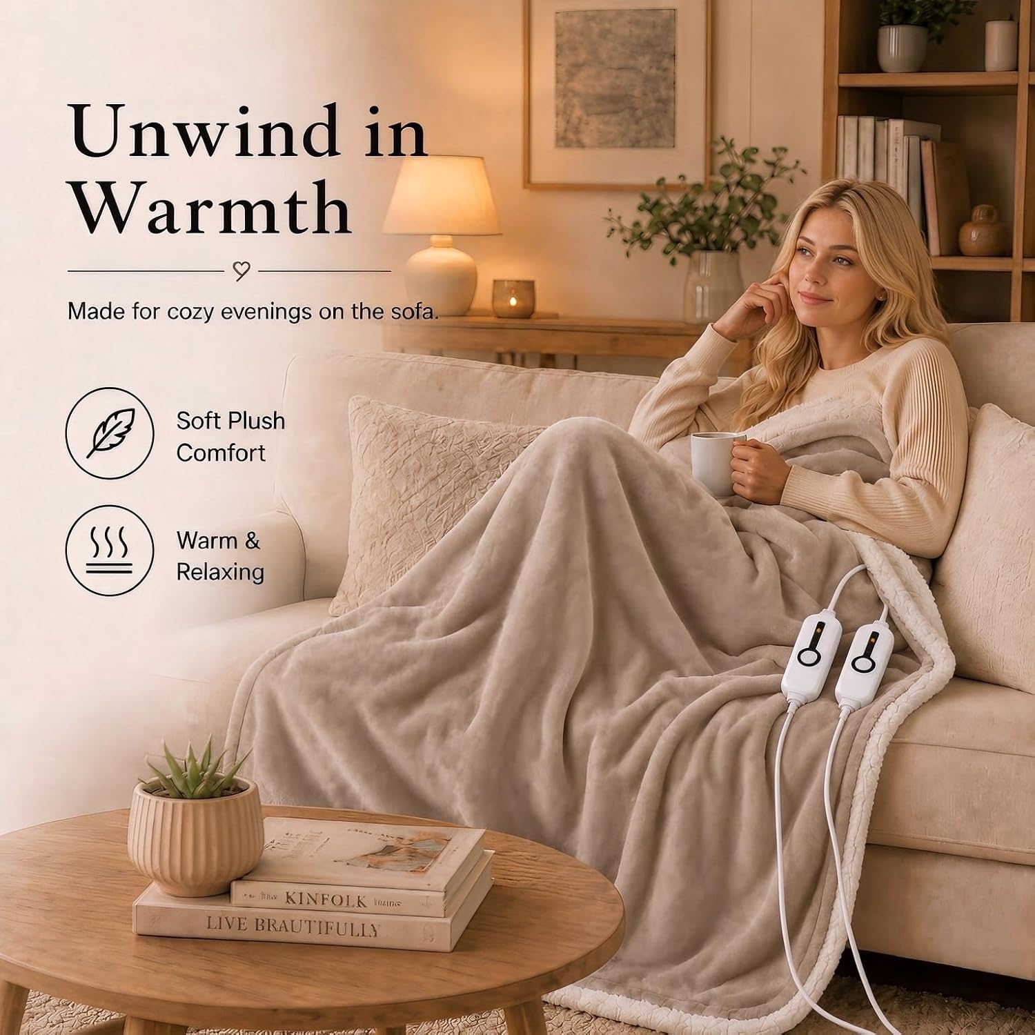 Thumbnail 5 de RALYSUN WDJ-EBA-BL-QS Heated Blanket, Queen 84" x 90", Dual Controls