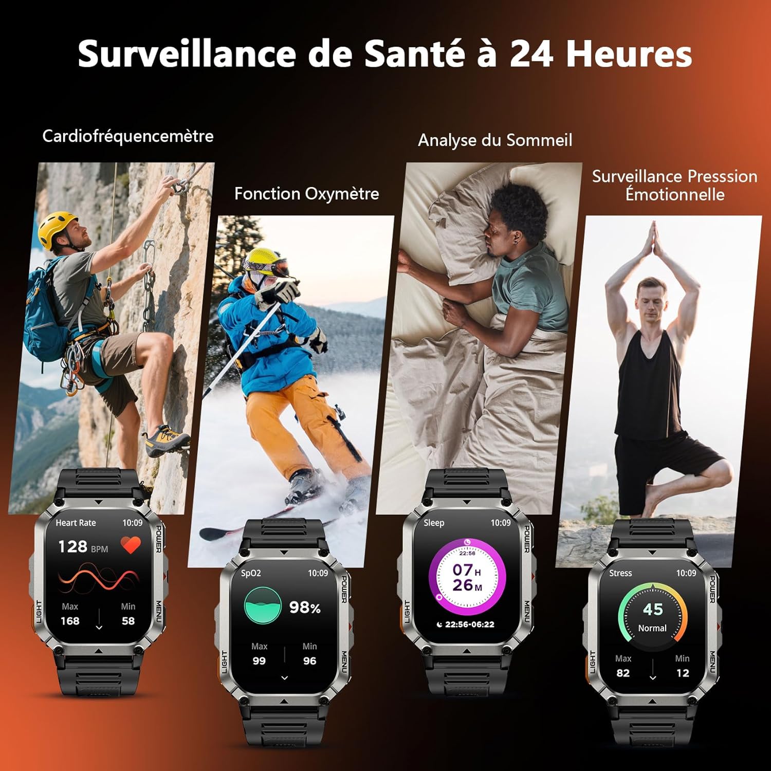 Thumbnail 6 de Blackview W70Pro Montre Connectée pour Homme — 100 jours d’autonomie, boussole et lampe torche