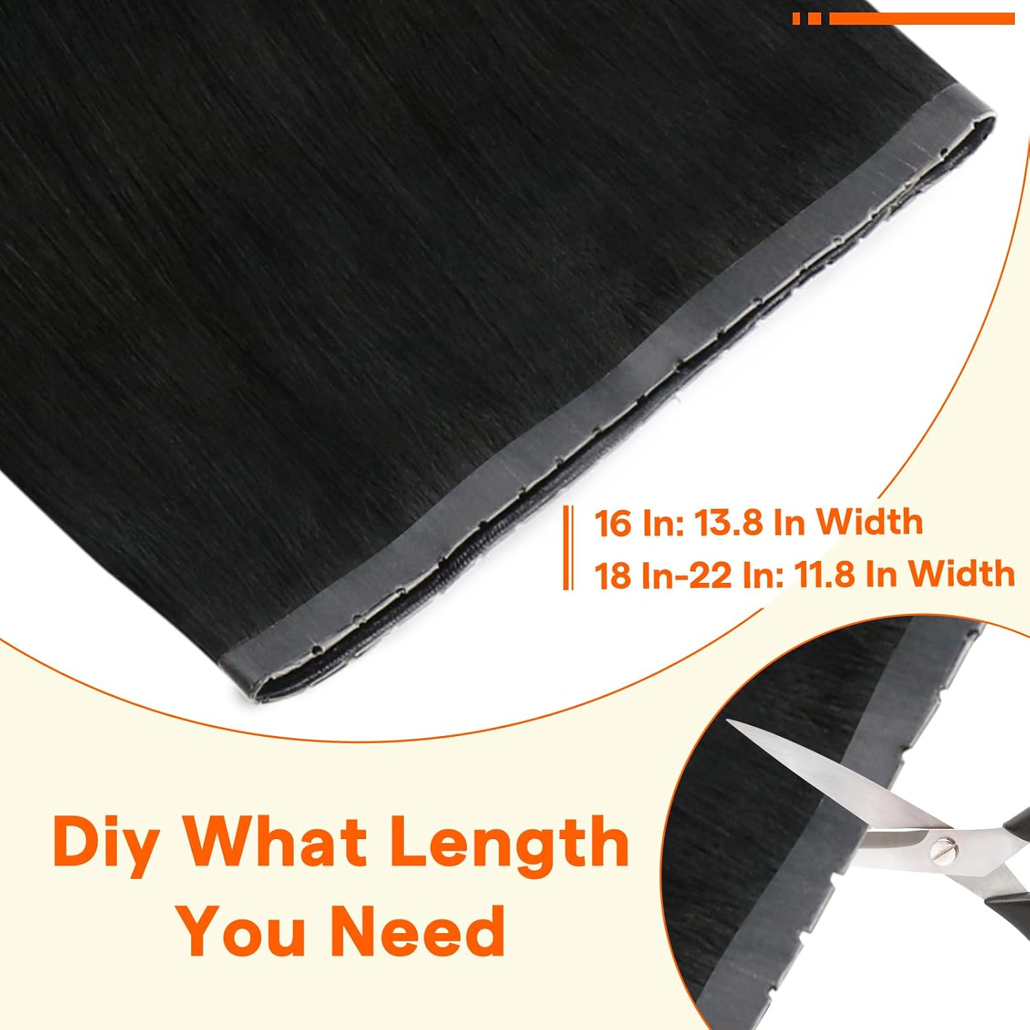 Detalle de Full Shine Butterfly Weft Hair Extensions Human Hair 16 Inch 50G (Off Black) – Silky Straight Volume, Invisible PU Hole Design