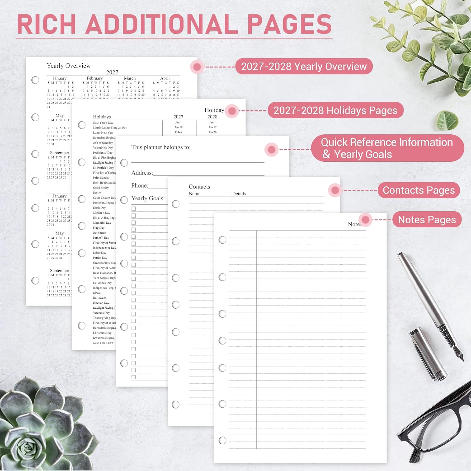 Detalle de Planner Refill, 5.5 x 8.5-Inch
