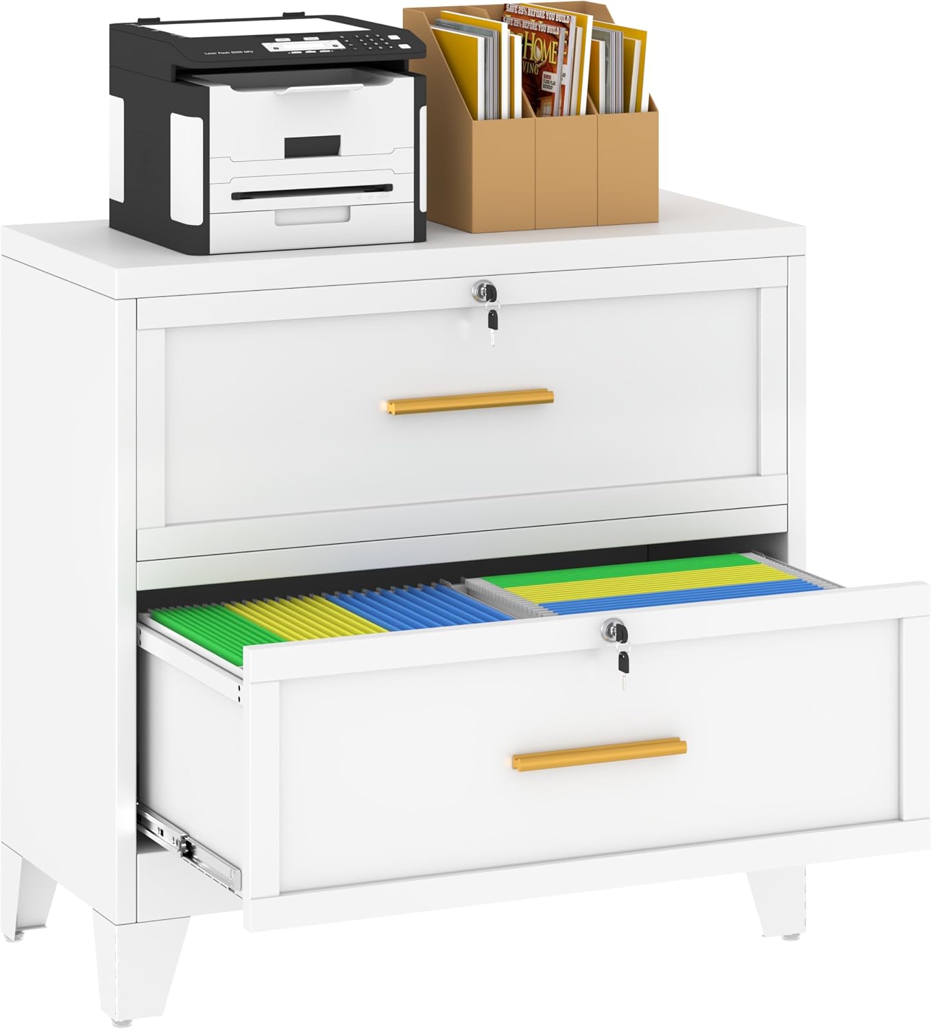 Detalle de Lateral File Cabinet with Lock, 2-Drawer