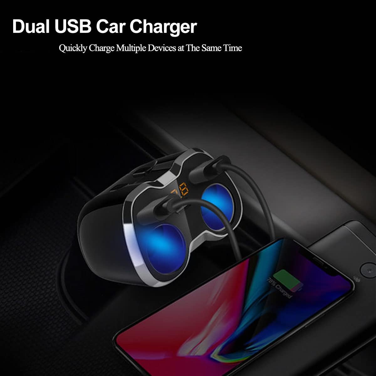 Thumbnail 3 de Car Charger 120W with Dual USB and Type‑C 🔌