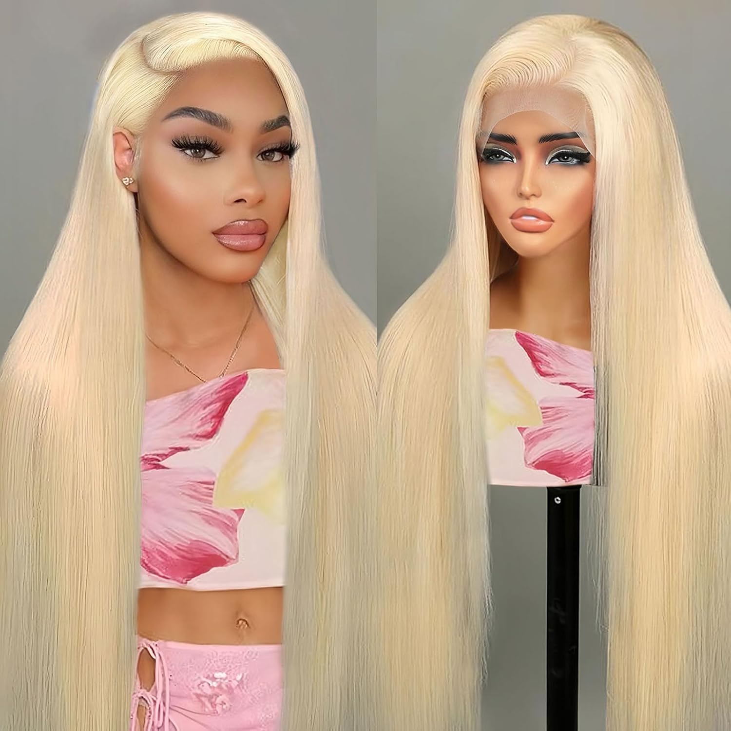 Detalle de Bebeest 30 Inch 613 13x6 HD Lace Front Wig (Human Hair Straight, 200% Density)