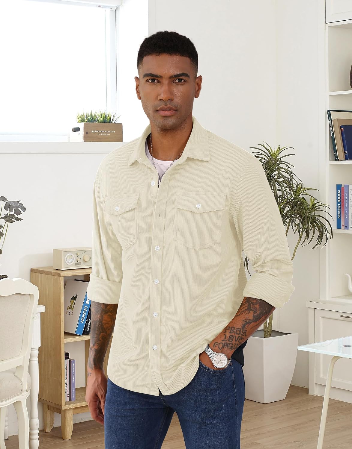 Detalle 2 de EKLENTSON corduroy shacket jacket