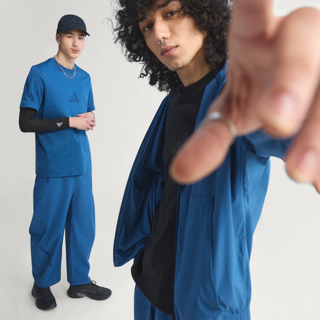 Detalle de Pantalón de tejido técnico Z.N.E. de Adidas – azul