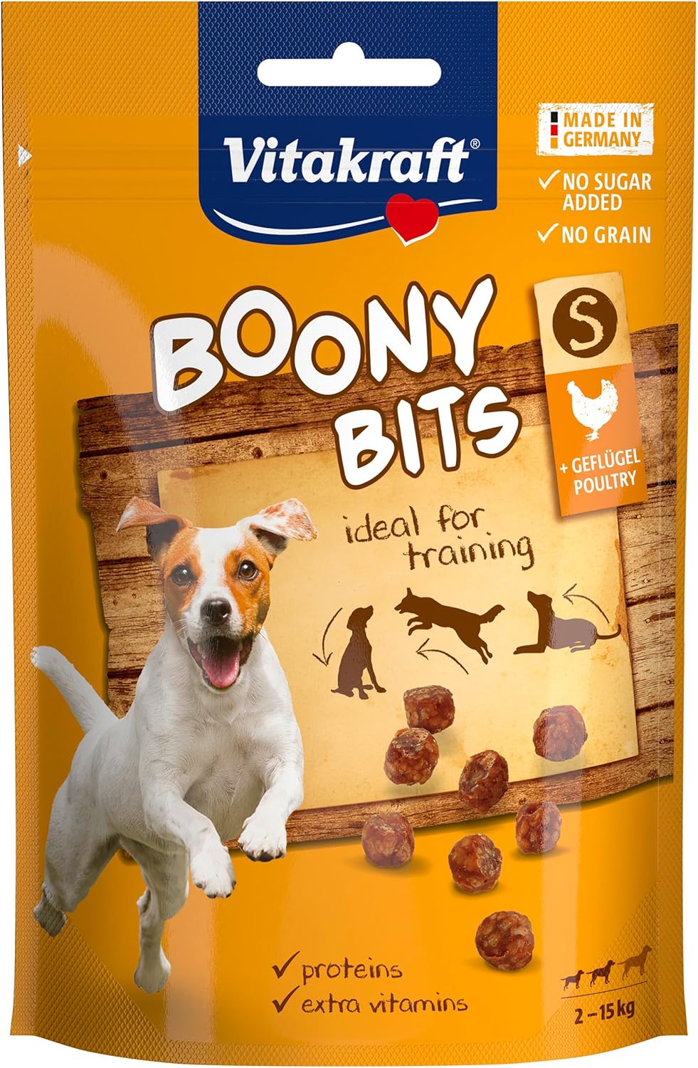 Detalle de Vitakraft Boony Bits S – Fleischige Hundeleckerli fürs Training, 6x55g