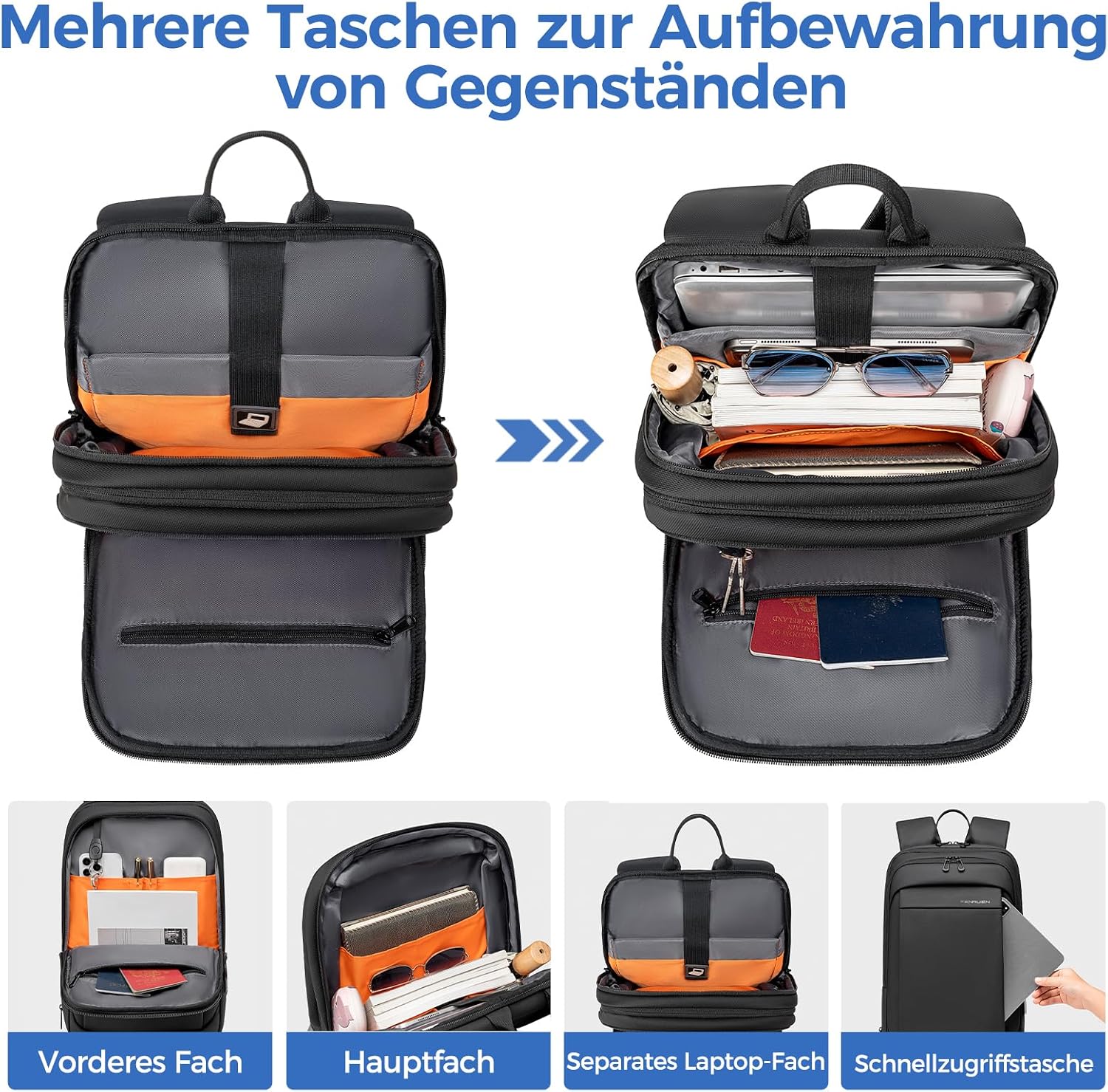 Thumbnail 1 de Fenree.geer Laptop Business Rucksack Herre – Leichter Slim 15,6" mit USB