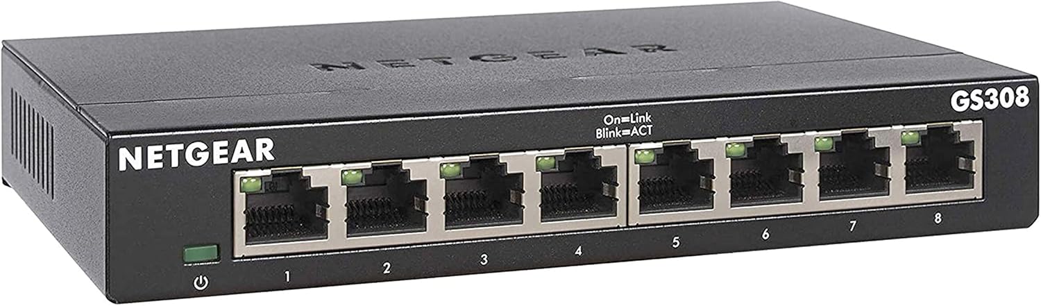 Detalle de NETGEAR GS308 8‑Port Gigabit Switch 📡