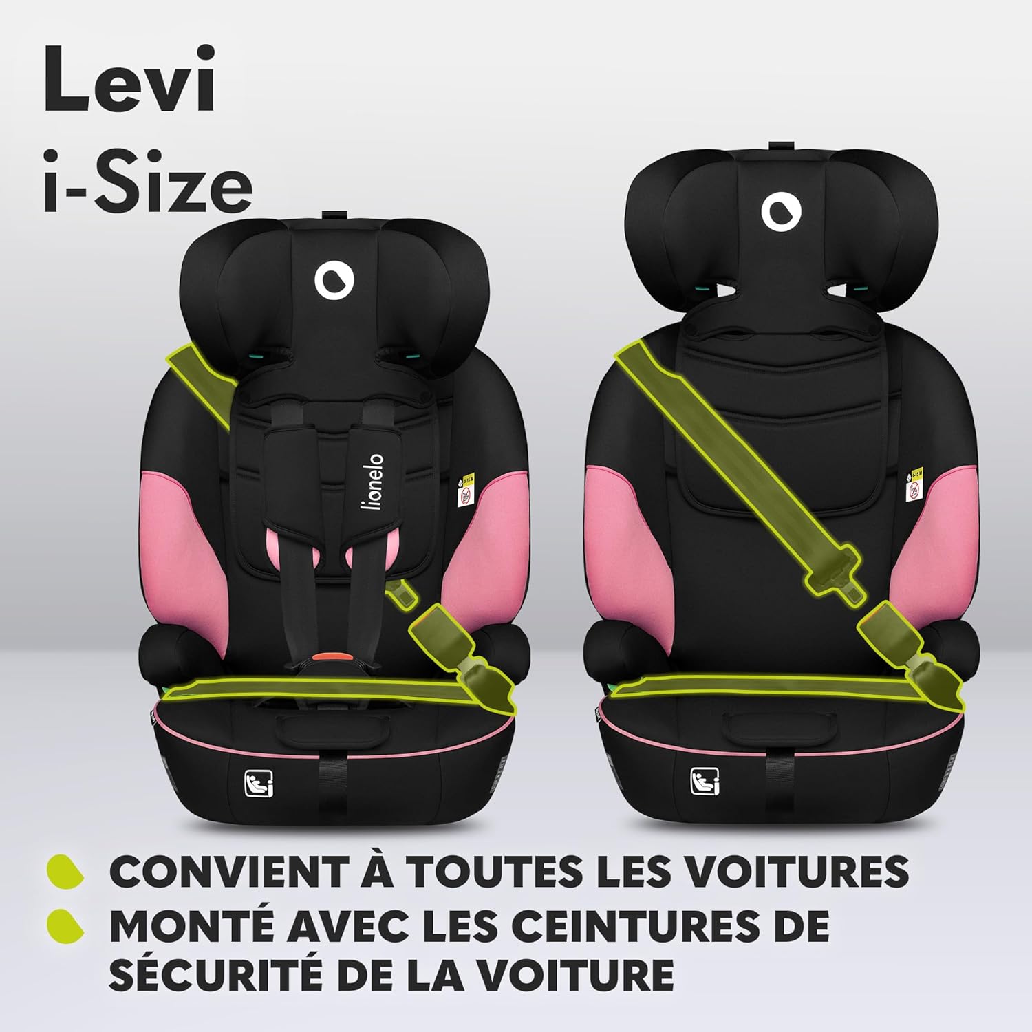 Detalle de LIONELO Levi i-Size siège-auto 9–36 kg (76–150 cm) à ceintures 5 points et protection latérale