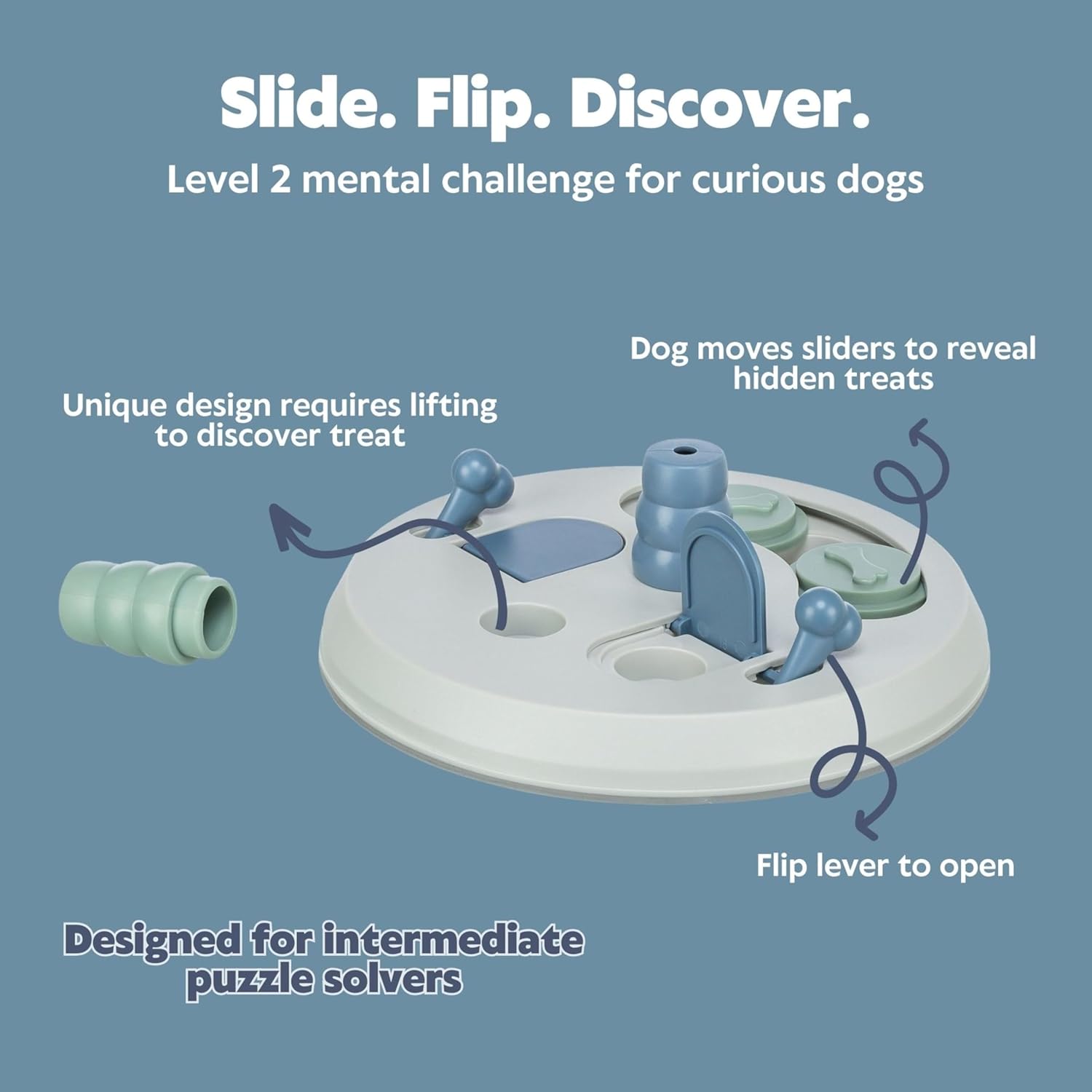 Detalle de TRIXIE Dog Activity Flip Board: giocattolo interattivo per cani, stimola la mente con livello intermedio
