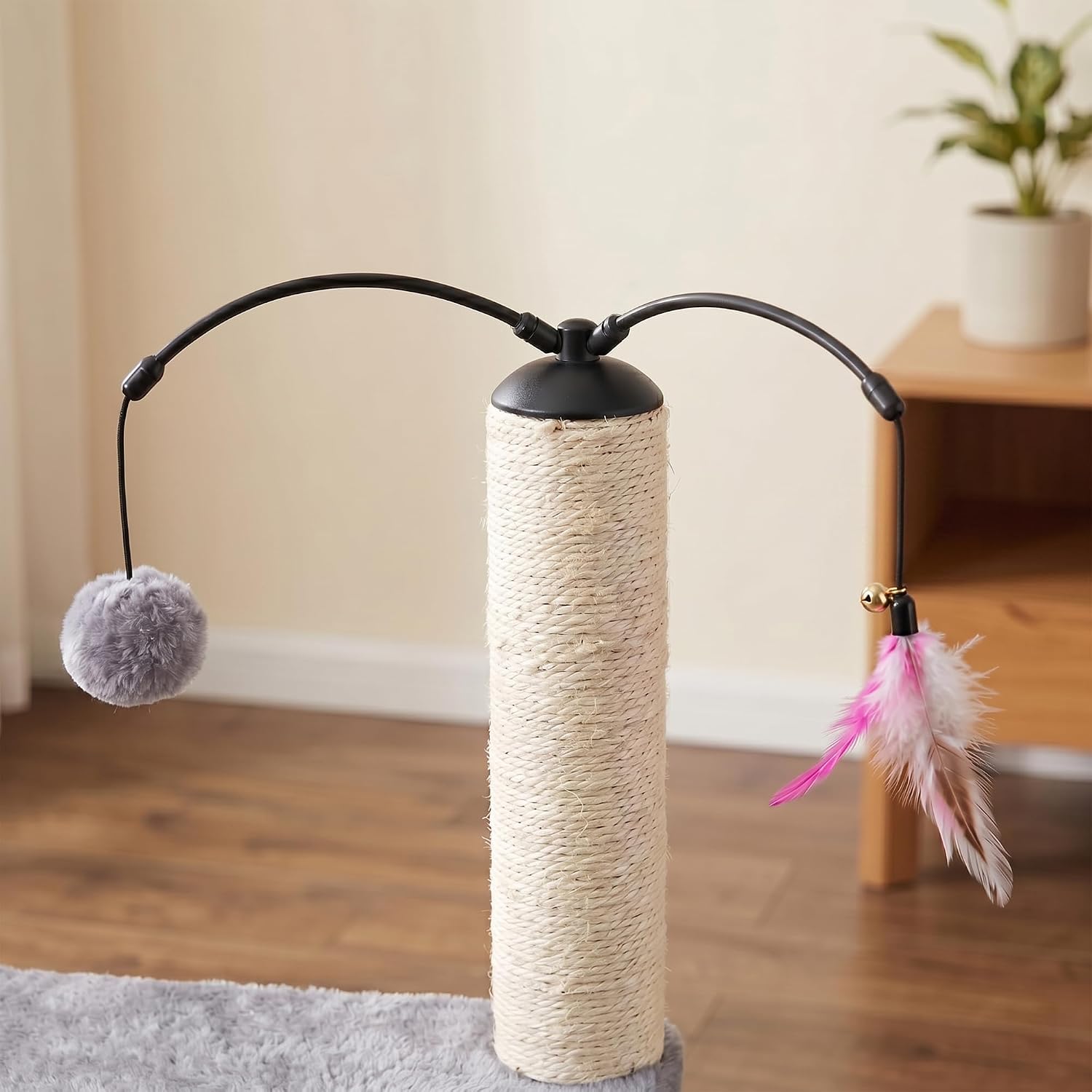 Detalle 2 de Roypet 123 Cat Tree, 32-Inch Gray Condo with Sisal Post, Ramp and Toys