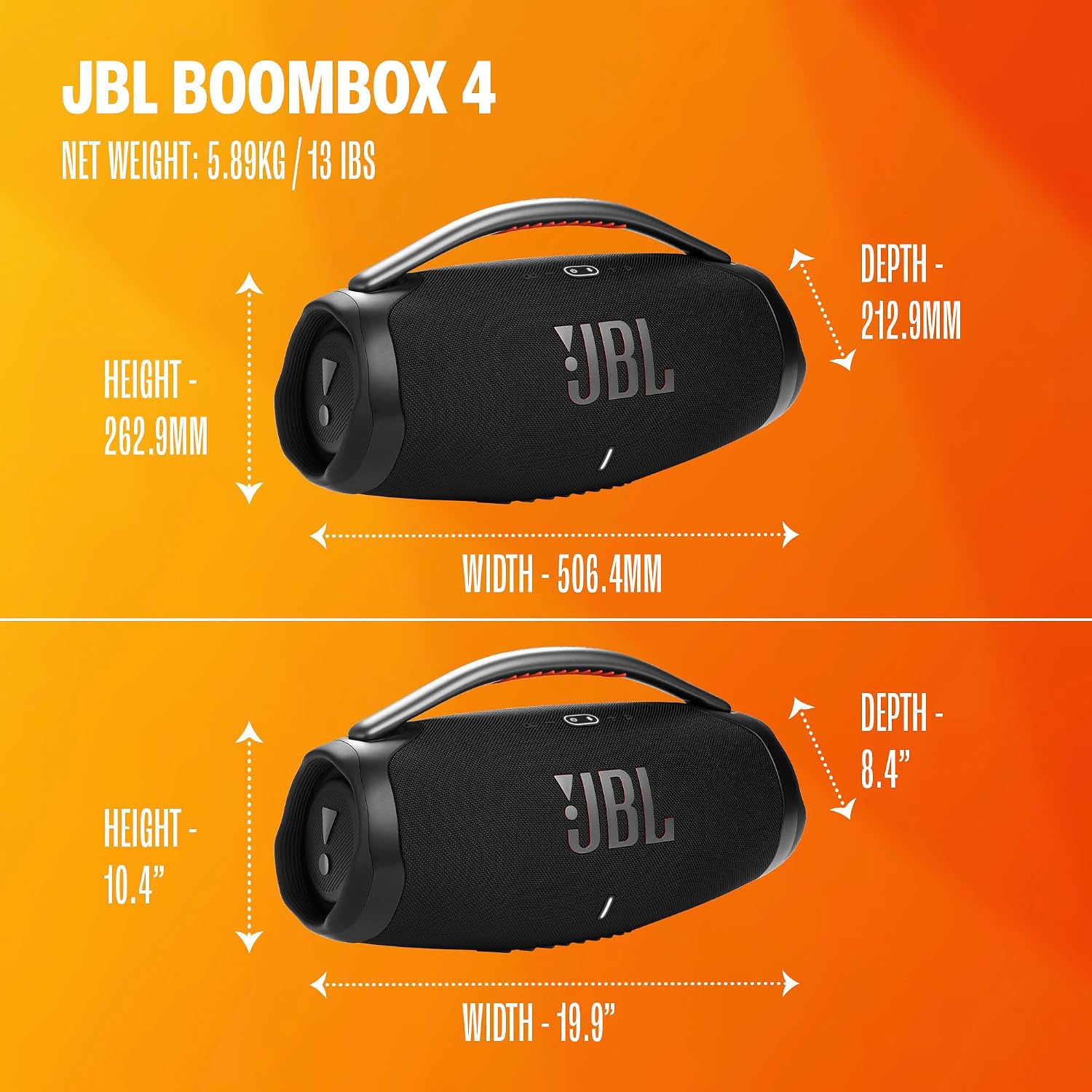 Detalle de JBL Boombox 4 JBLBOOMBOX4BLUAM Portable Bluetooth Speaker, Blue, IP68