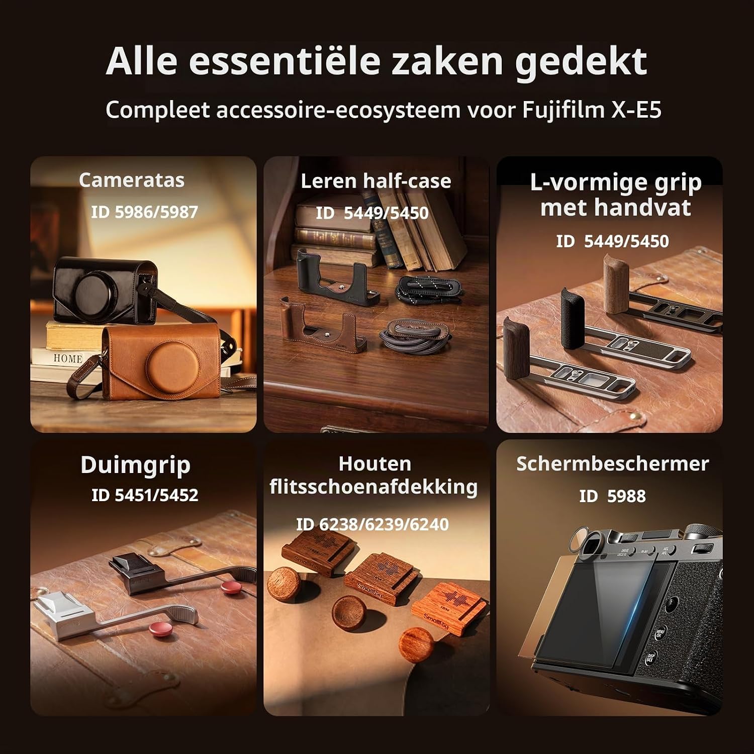 Thumbnail 6 de SMALLRIG 5986 leren cameratas voor X-E5 en X100VI met magneetsluiting