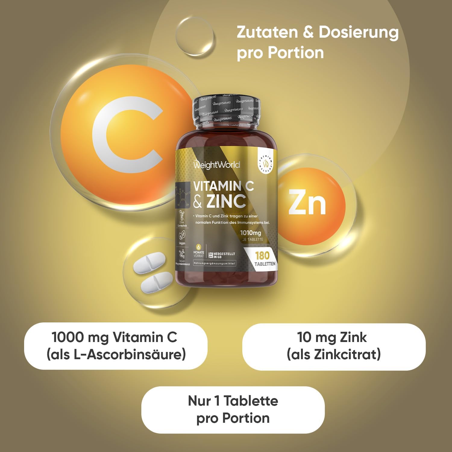Thumbnail 1 de Vitamin C Zink Tabletten 1000 mg