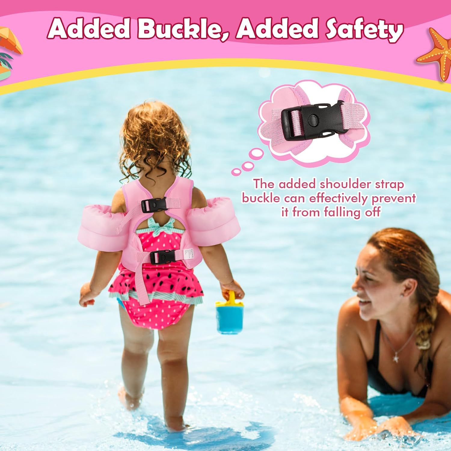 Thumbnail 2 de MoKo Toddler Swim Vest for Kids (13-66 lbs): Safe, Easy, Cartoon Water Wings