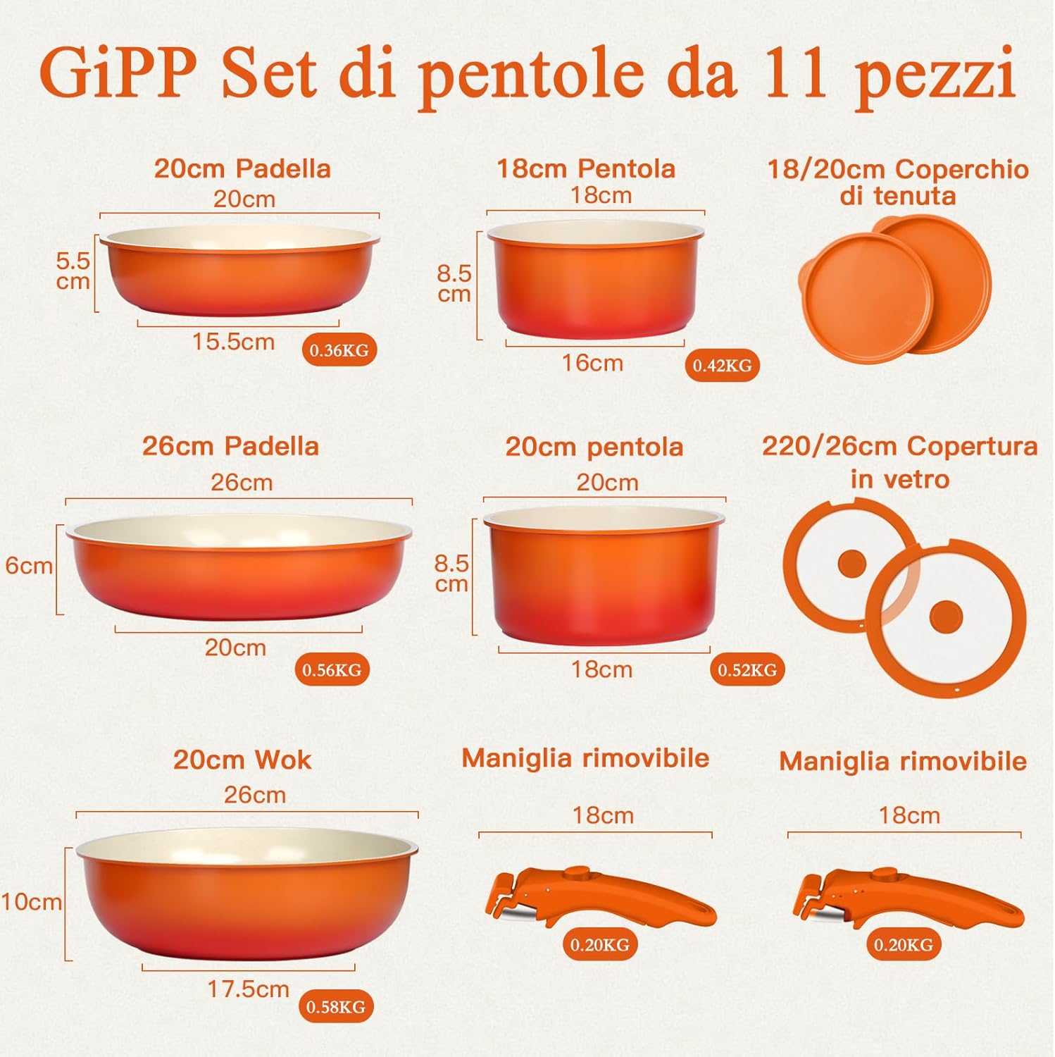 Thumbnail 1 de Set pentole GiPP 11 pezzi con induzione