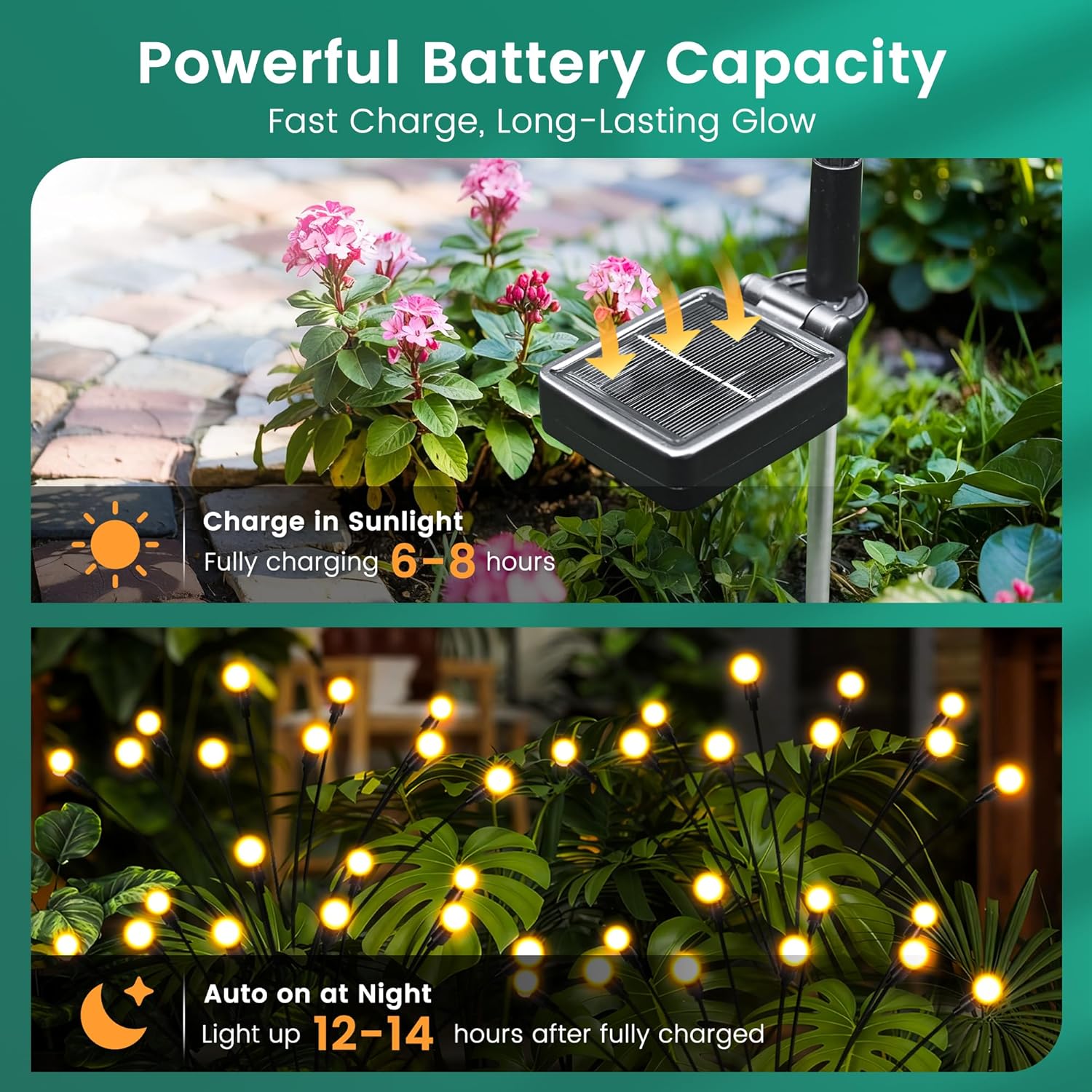 Thumbnail 1 de PATIOPIA Firefly Solar Gartenleuchten – 8 Glühwürmchen-Lichter mit 10 LEDs, warmweiß, IP65