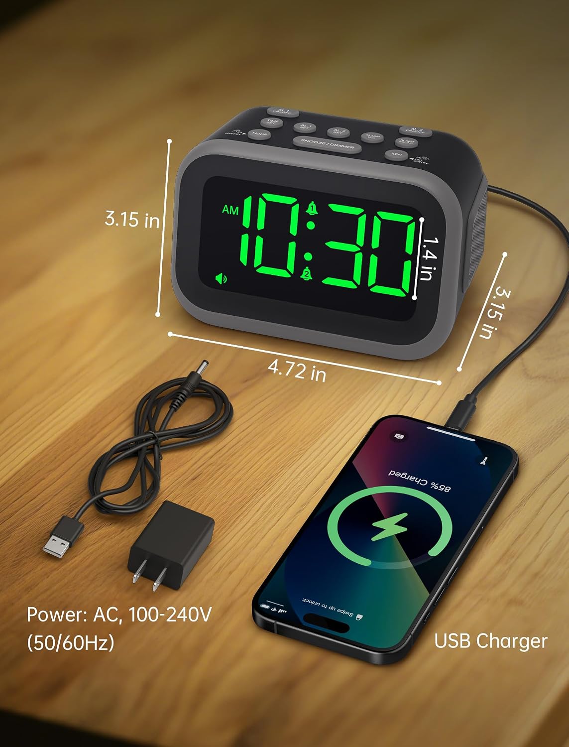 Thumbnail 6 de Acedeck Super Loud Alarm Clock, 115dB, Dual Alarms and 6 Sounds