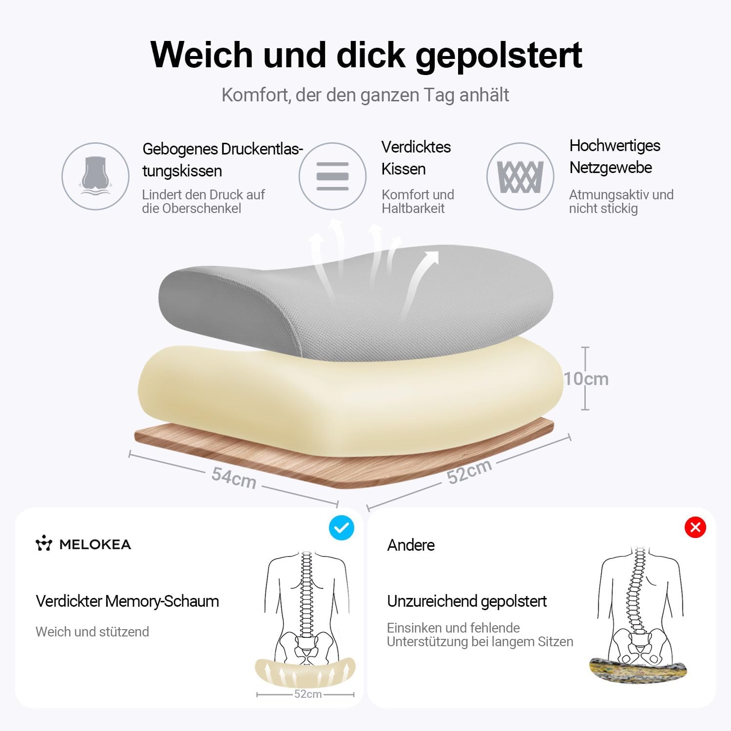 Thumbnail 3 de MELOKEA Bürostuhl Ergonomisch 200 kg 💺