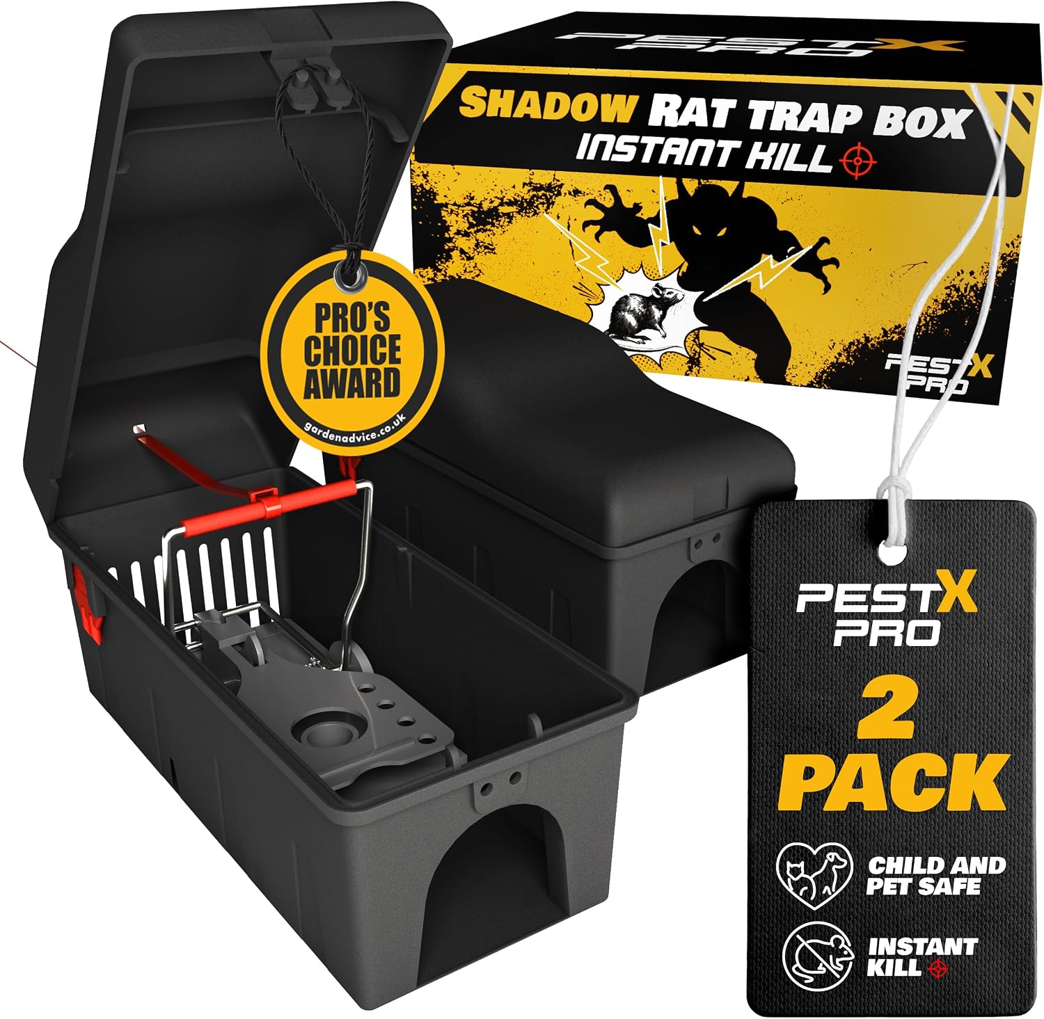 Detalle de Pest X Pro Shadow Professional Rat Trap Box 2× (reusable) 🐀