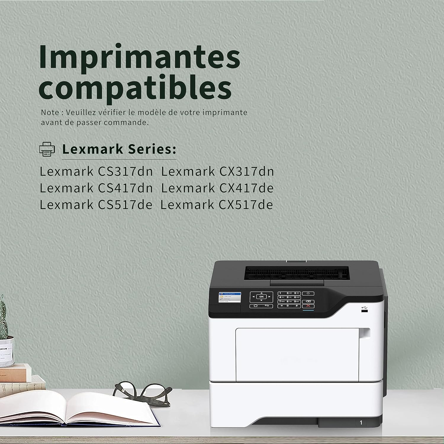 Thumbnail 1 de Toner compatible Greenjob 71B0010/71B0020/71B0030/71B0040 (lot de 4) pour imprimantes CS317dn, CX317dn, CS417dn, CS517de