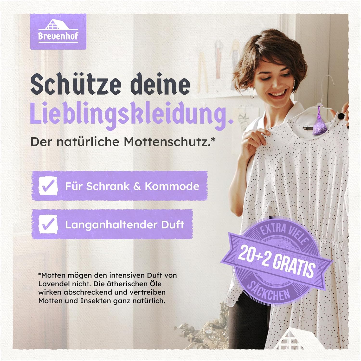 Thumbnail 1 de 22x Lavendel Duftsäckchen (Mottenschutz) mit echtem getrocknetem Lavendel – für Kleiderschrank, Wäsche & Raum