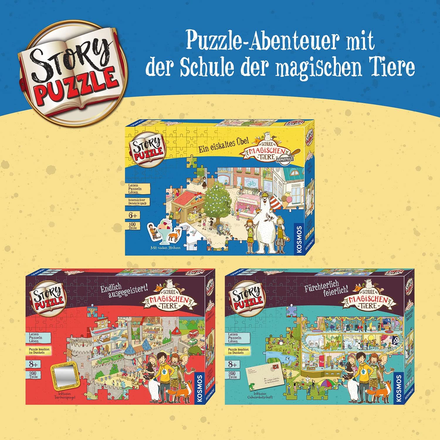 Detalle de Kosmos 682569 Story Puzzle Die Schule der magischen Tiere – EIN eiskaltes Übel, 100 Teile