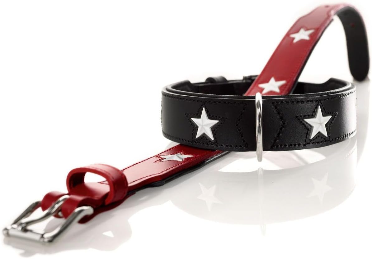 Thumbnail 5 de HUNTER MAGIC STAR Hundehalsband – Leder, Sternendesign, schwarz, Größe 42 (S-M)