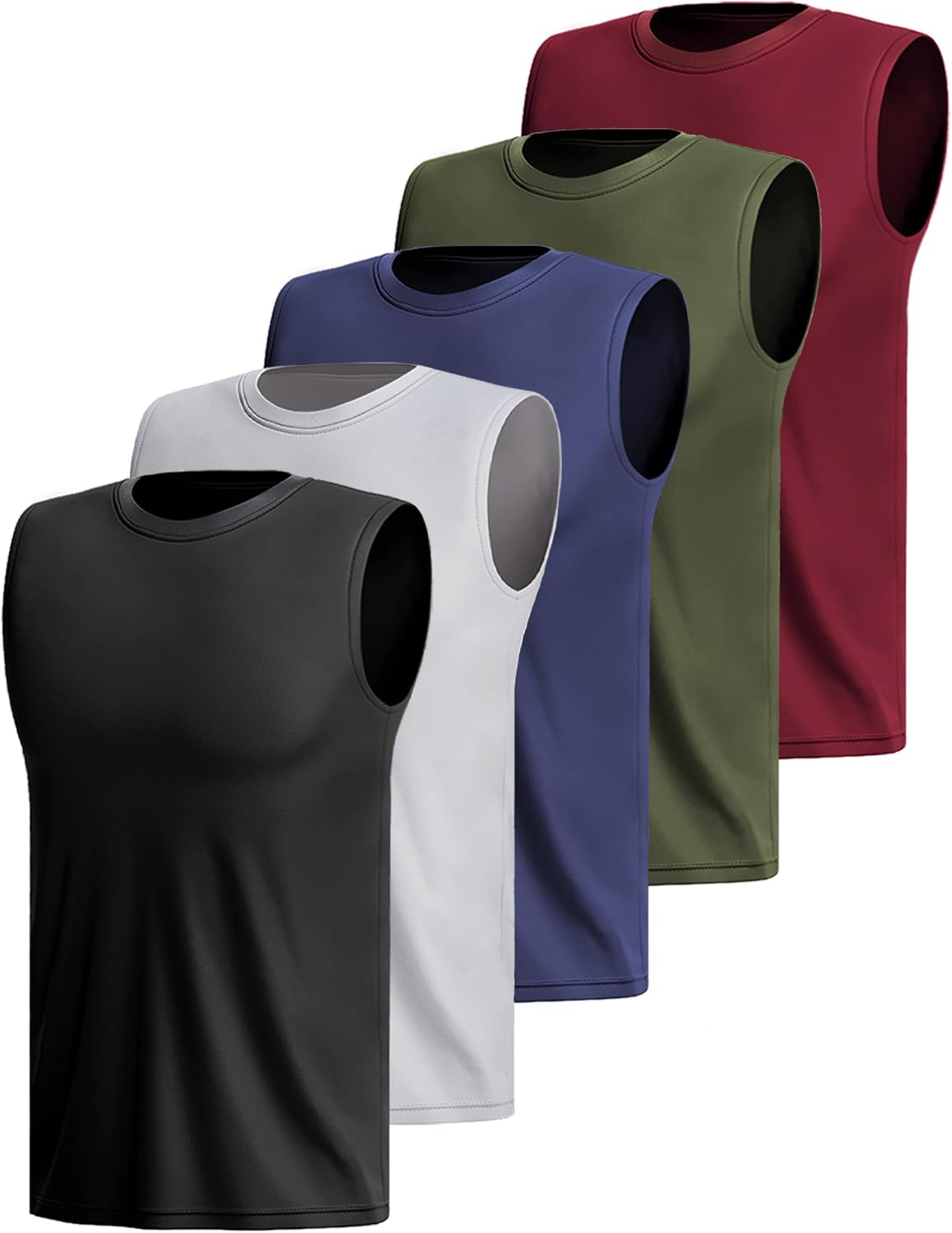 Detalle de Hioutdoor Men's Sleeveless Training Tank — 3 or 5 Pack Performance Tops