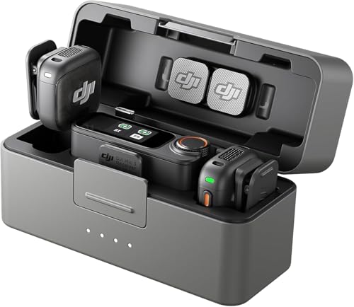 Detalle de DJI Mic 3 (2 TX + 1 RX + Estuche de Carga) – micrófono inalámbrico para vlogs y entrevistas