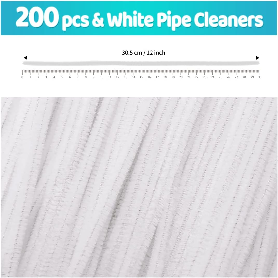Thumbnail 1 de Iooleem 200pcs White Pipe Cleaners for Crafts 🧶