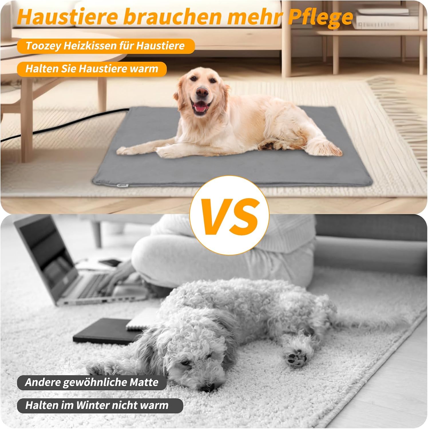 Thumbnail 6 de Toozey Katzen- und Hund Heizmatte 45 × 40 cm, Temperatur einstellbar