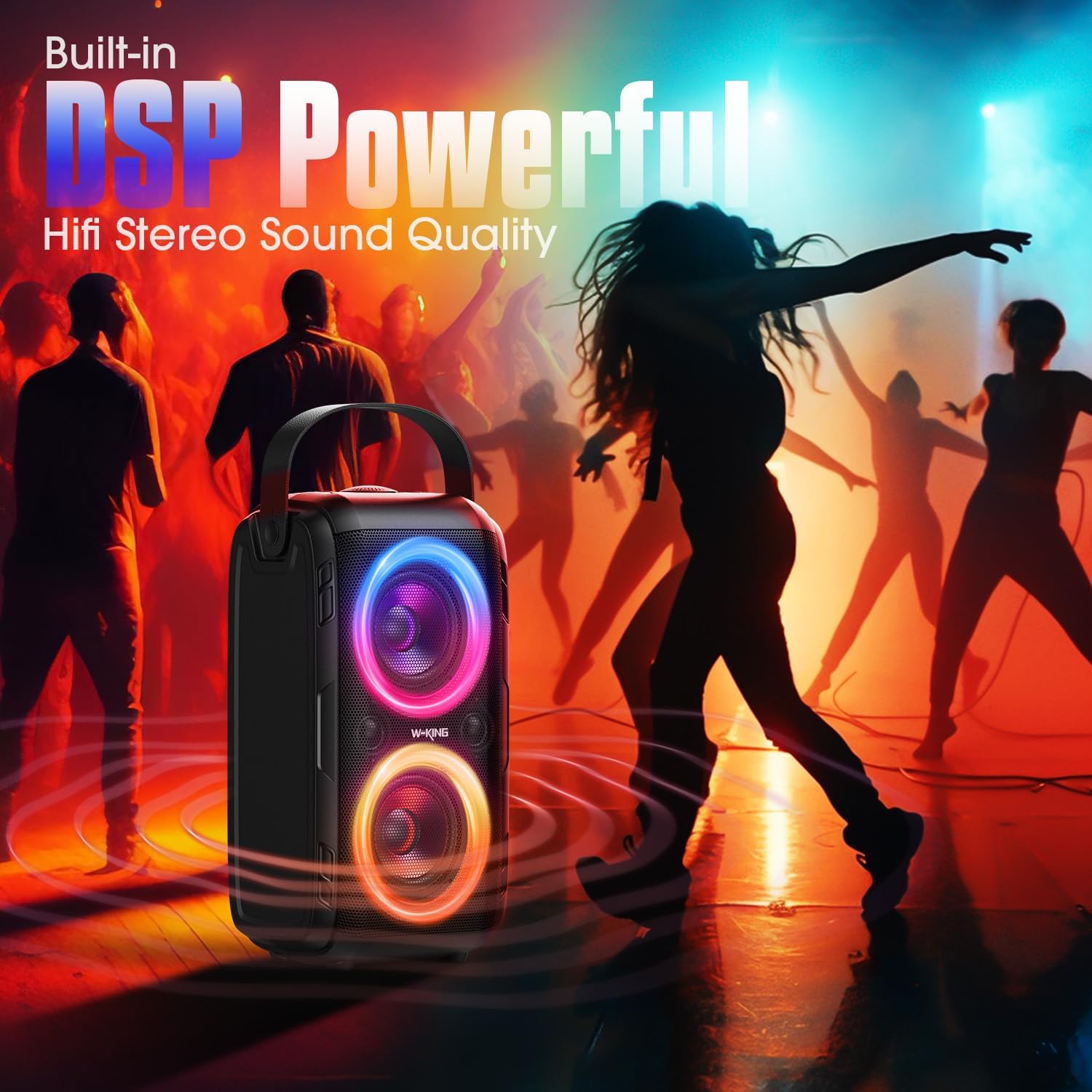 Thumbnail 6 de W-KING T9-2 enceinte Bluetooth puissante 180W max, 105 dB, IPX5 et autonomie jusqu’à 24h