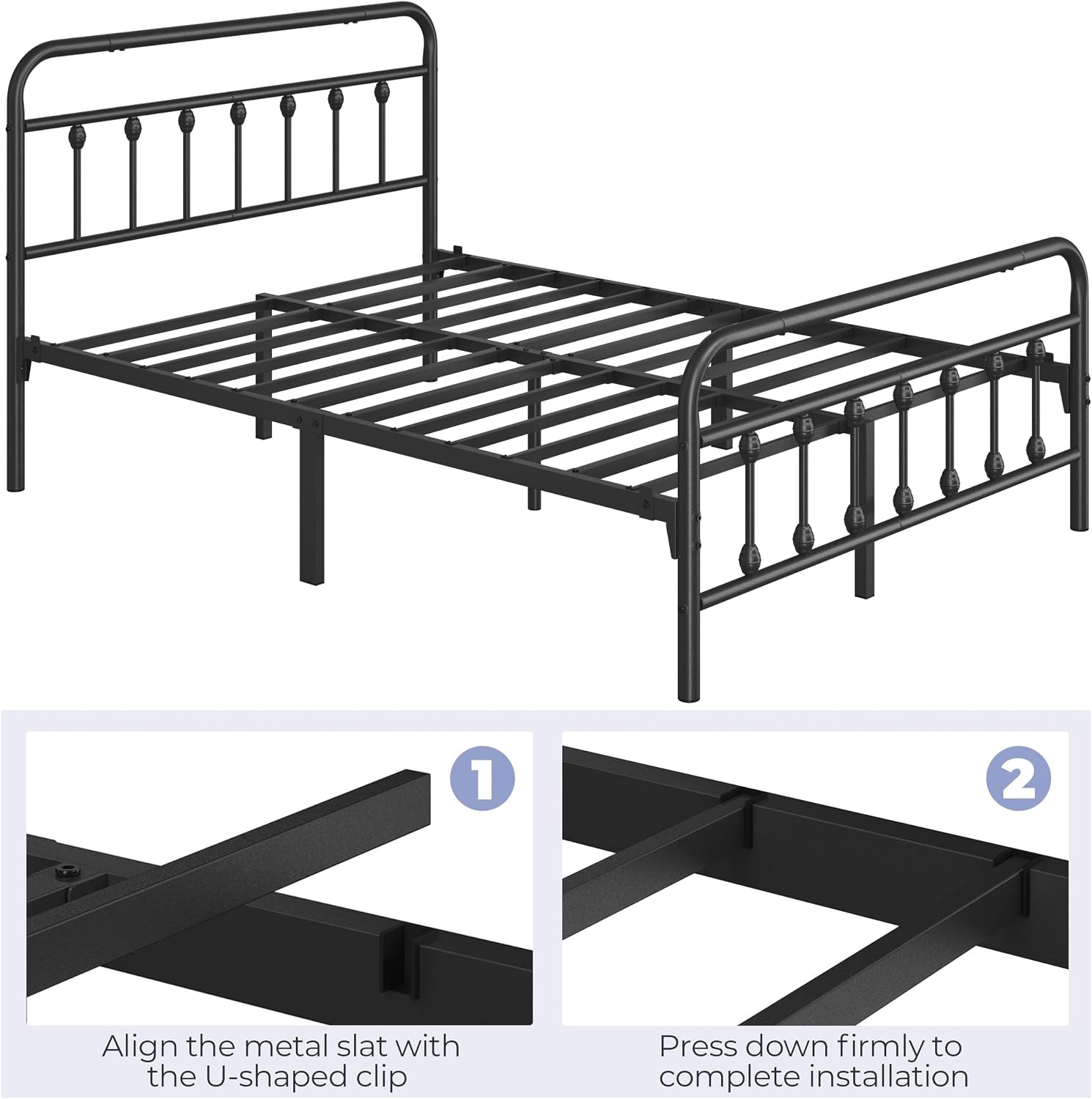 Detalle de Yaheetech Metal Platform Bed Frame, 800 lb Capacity