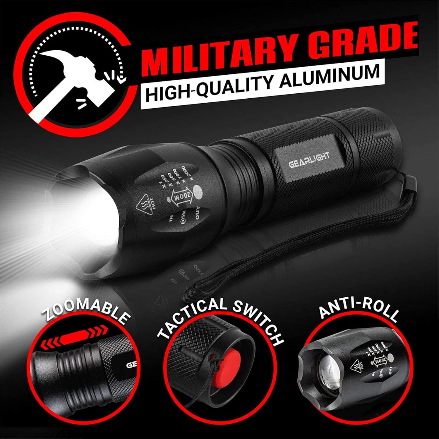 Thumbnail 4 de S1000 LED flashlight 6.1 in 🔦