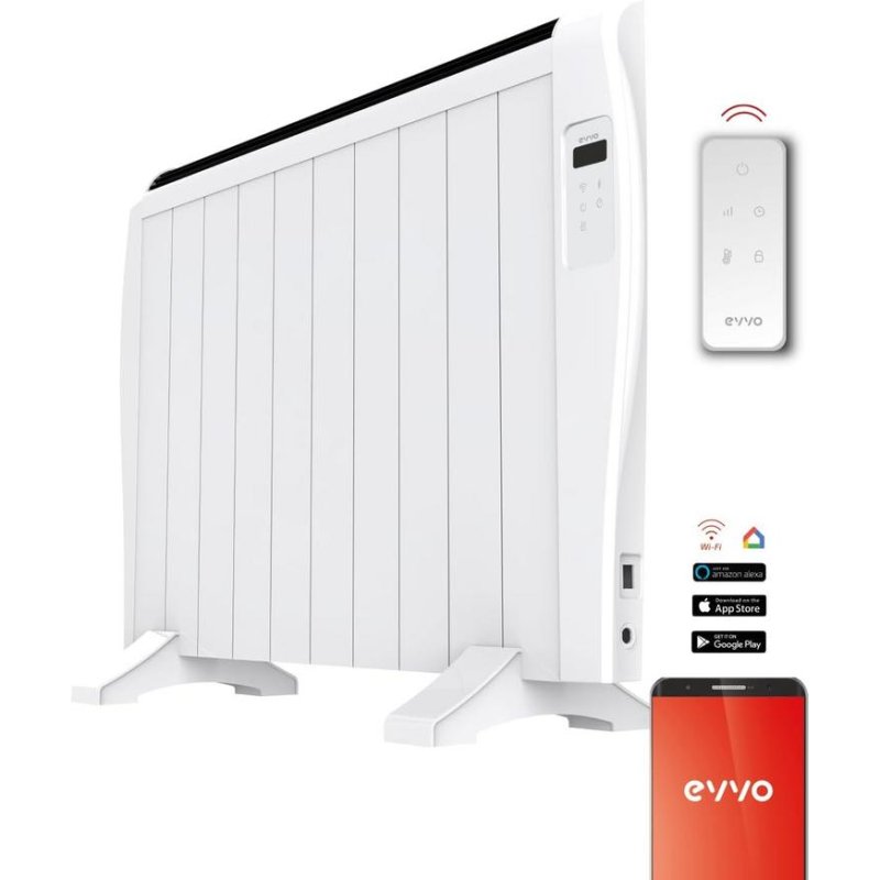 Detalle 2 de Radiador Eléctrico Evvo Home C6 900W: calefacción inteligente, compacto y con control por voz