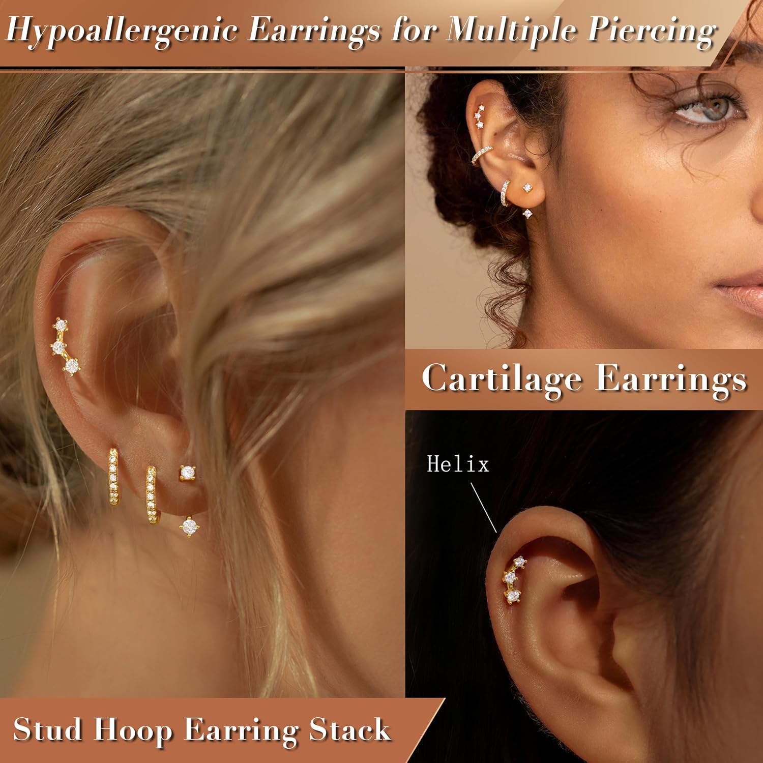 Detalle de Gold-Plated Earring Set