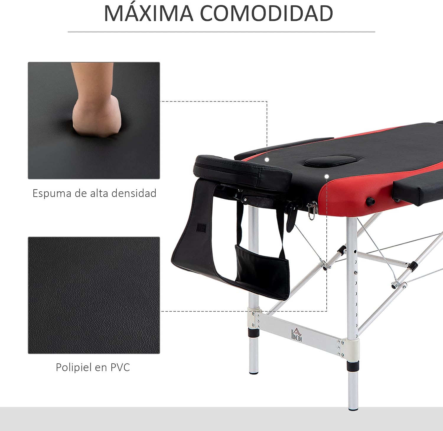 Thumbnail 5 de HOMCOM Camilla Masaje Plegable Estética Profesional