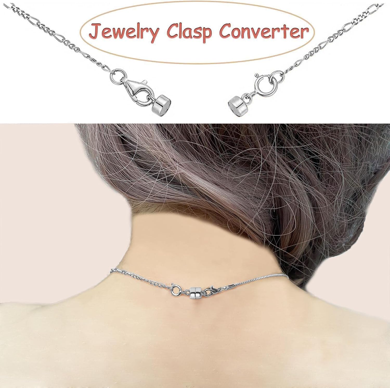Thumbnail 4 de OHINGLT 01 Magnetic Necklace Clasps, Silver-Plated, 5 mm