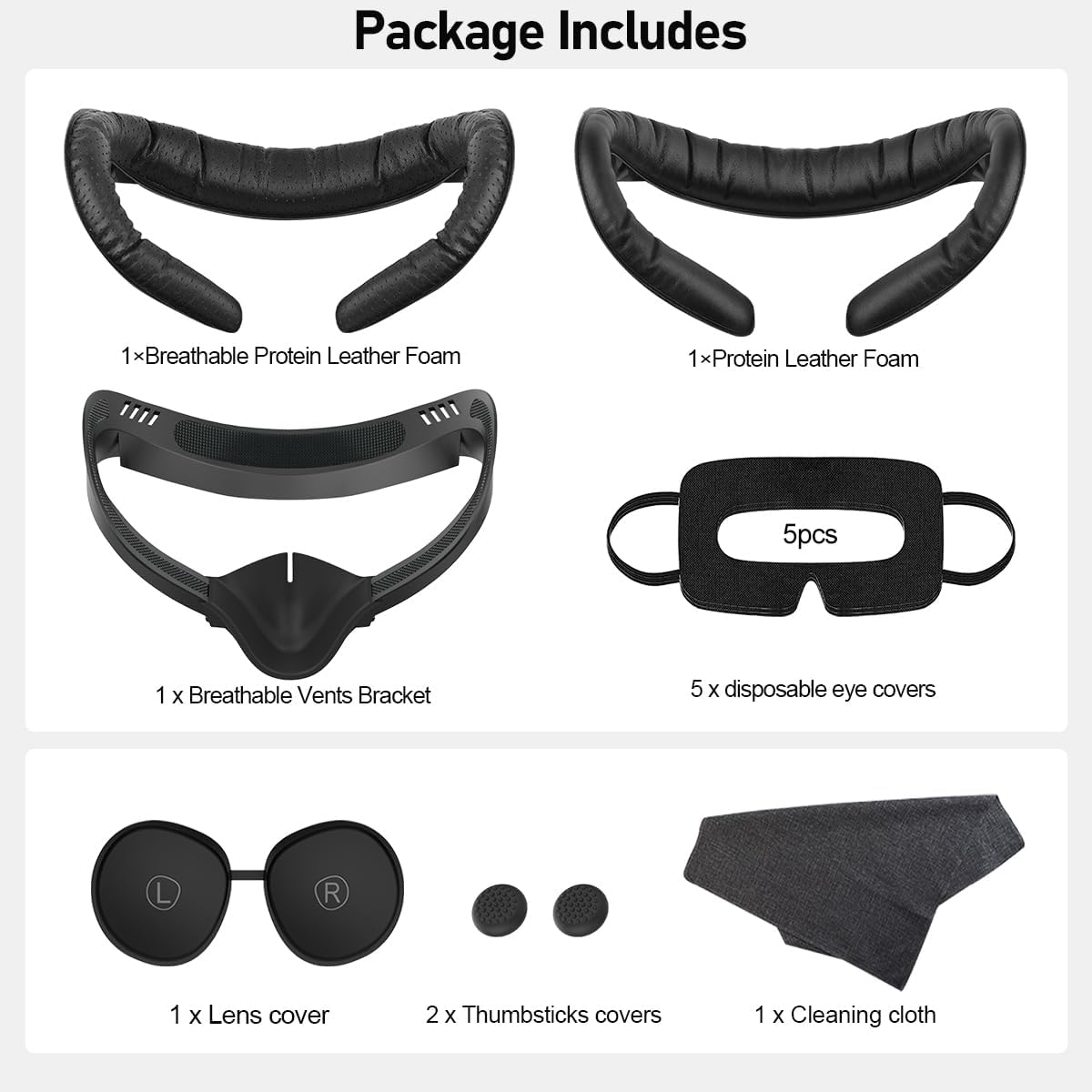 Thumbnail 6 de AMZDM AM01 VR Facial Interface for Quest 2 with PU Leather Pads and Covers
