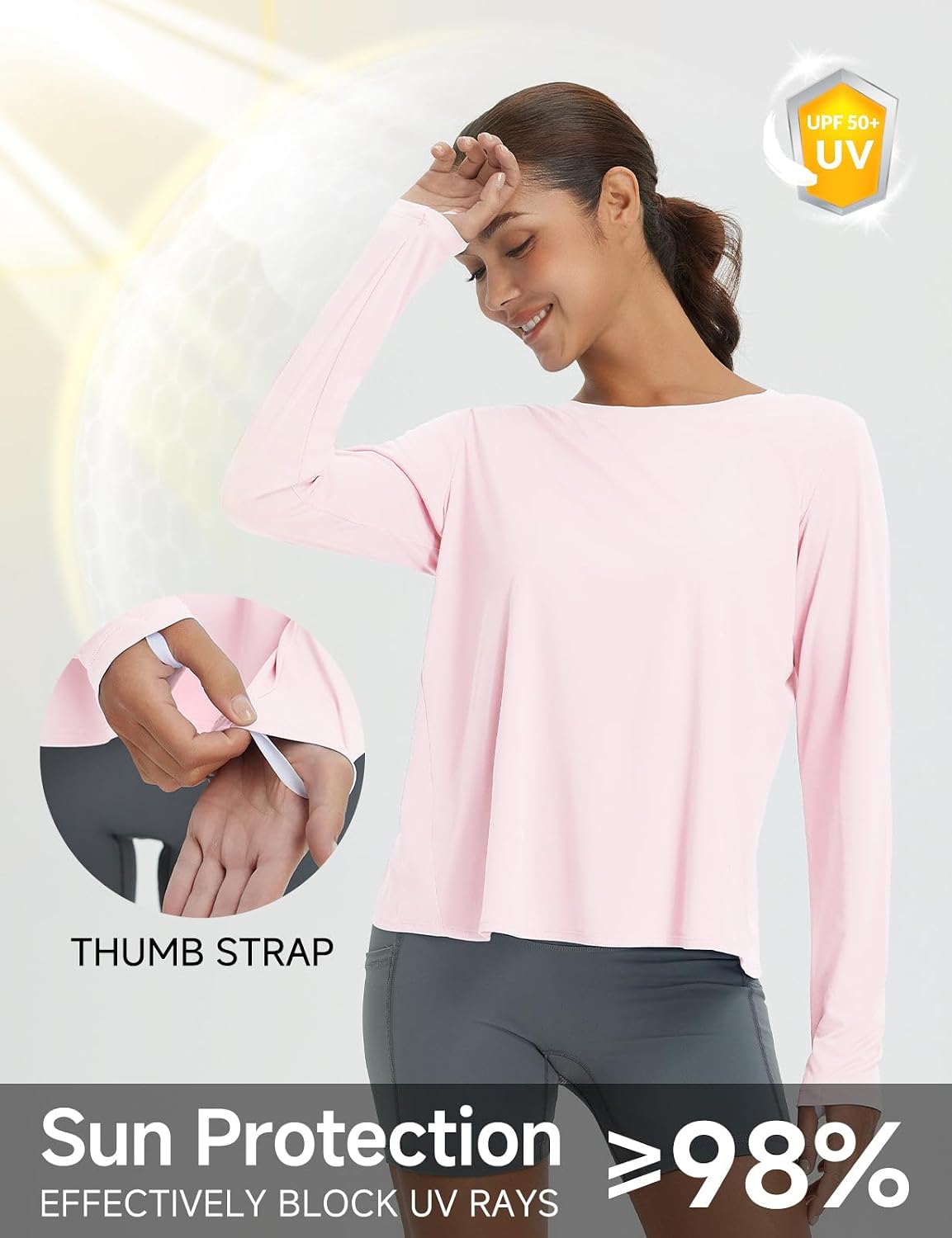 Detalle de Baleaf Women's Running Sun Shirts Long Sleeve UPF 50+