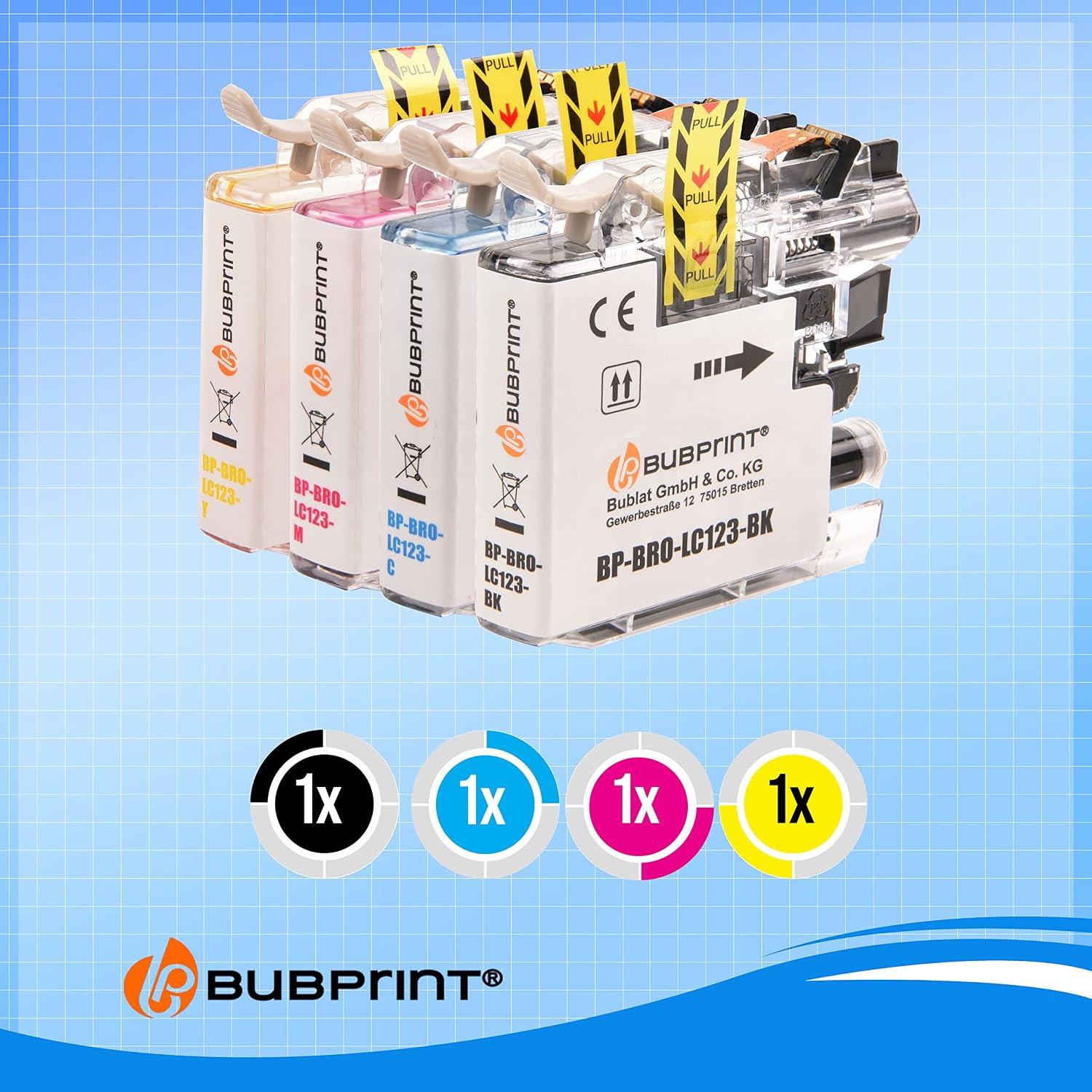 Thumbnail 6 de Bubprint Cartucce XL PREMIUM di ricambio per Brother LC-123 LC-125 XL LC-127 – Set da 4 con chip