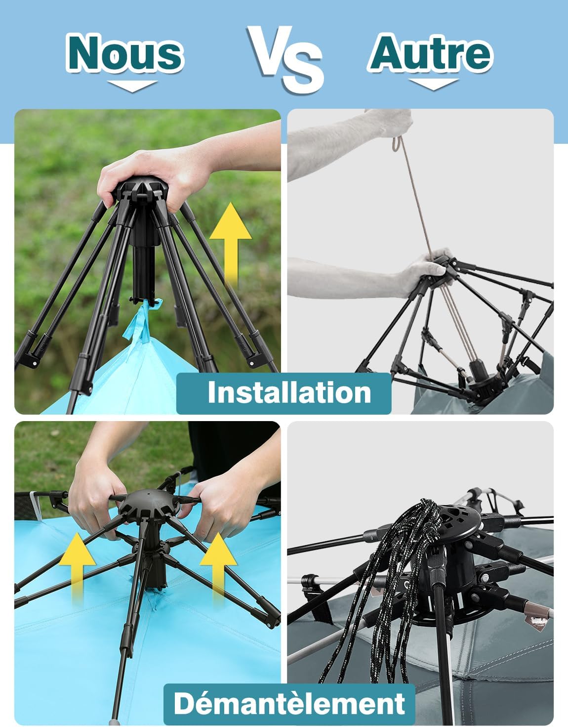 Thumbnail 5 de Glymnis Large Pop Up Beach Tent (for 4-6), Instant Automatic UV Sun Shelter