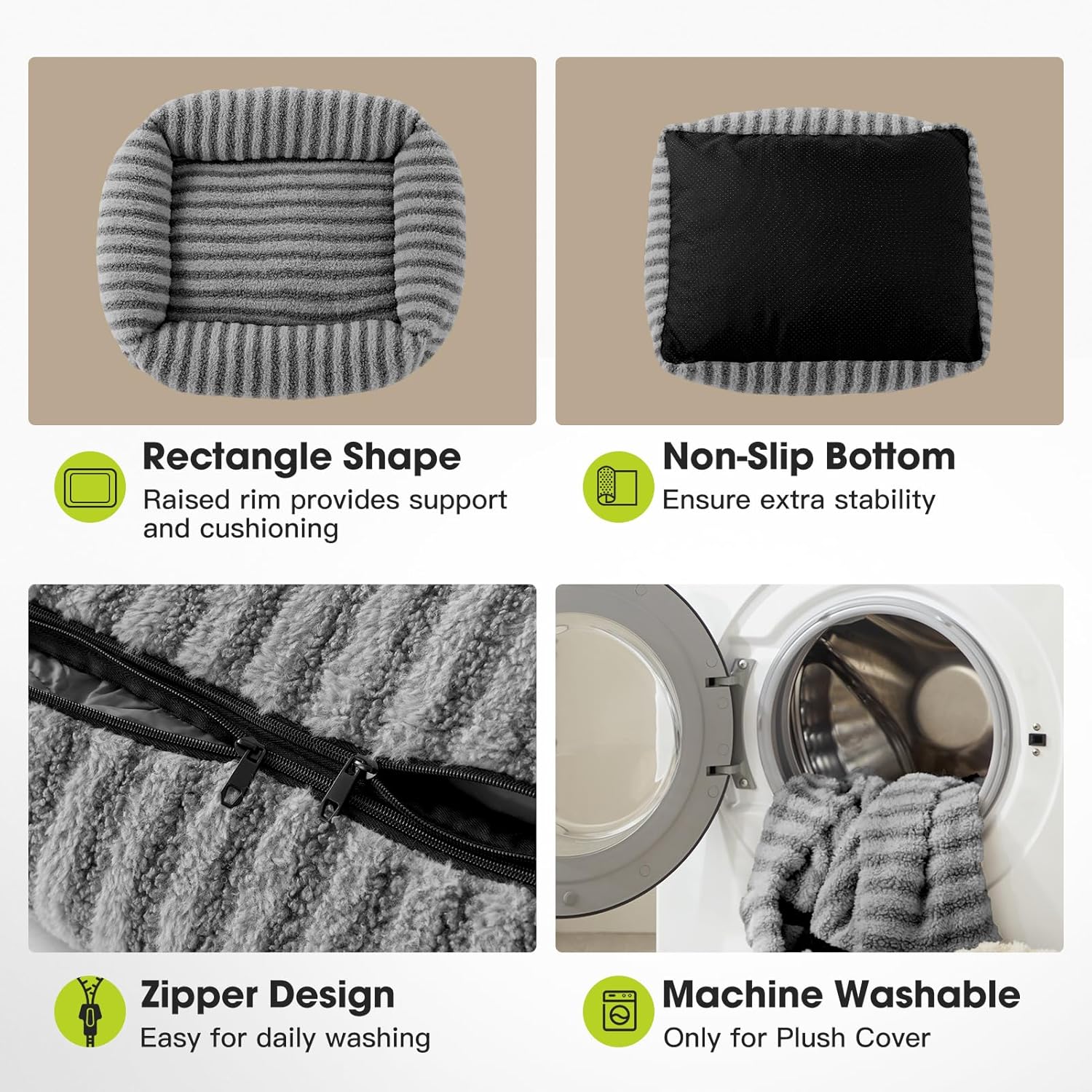 Thumbnail 6 de Pawk Detachable Medium Dog Bed Fill Large Particle Memory Sponge and Cotton – 63x53x18cm
