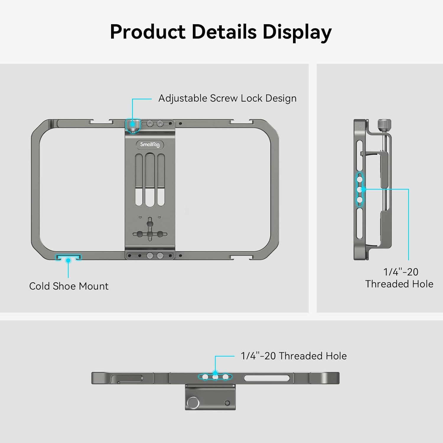 Thumbnail 3 de SmallRig Universal Phone Video Rig 2791B – aluminium vlogging phone cage for iPhone, Samsung & Huawei