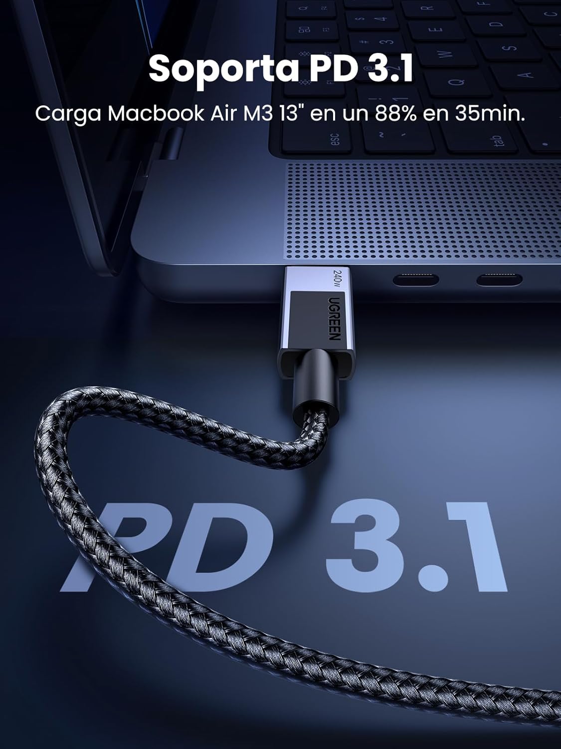 Thumbnail 2 de UGREEN Cable USB C PD3.1 240W 🚀 Carga Rápida 2M