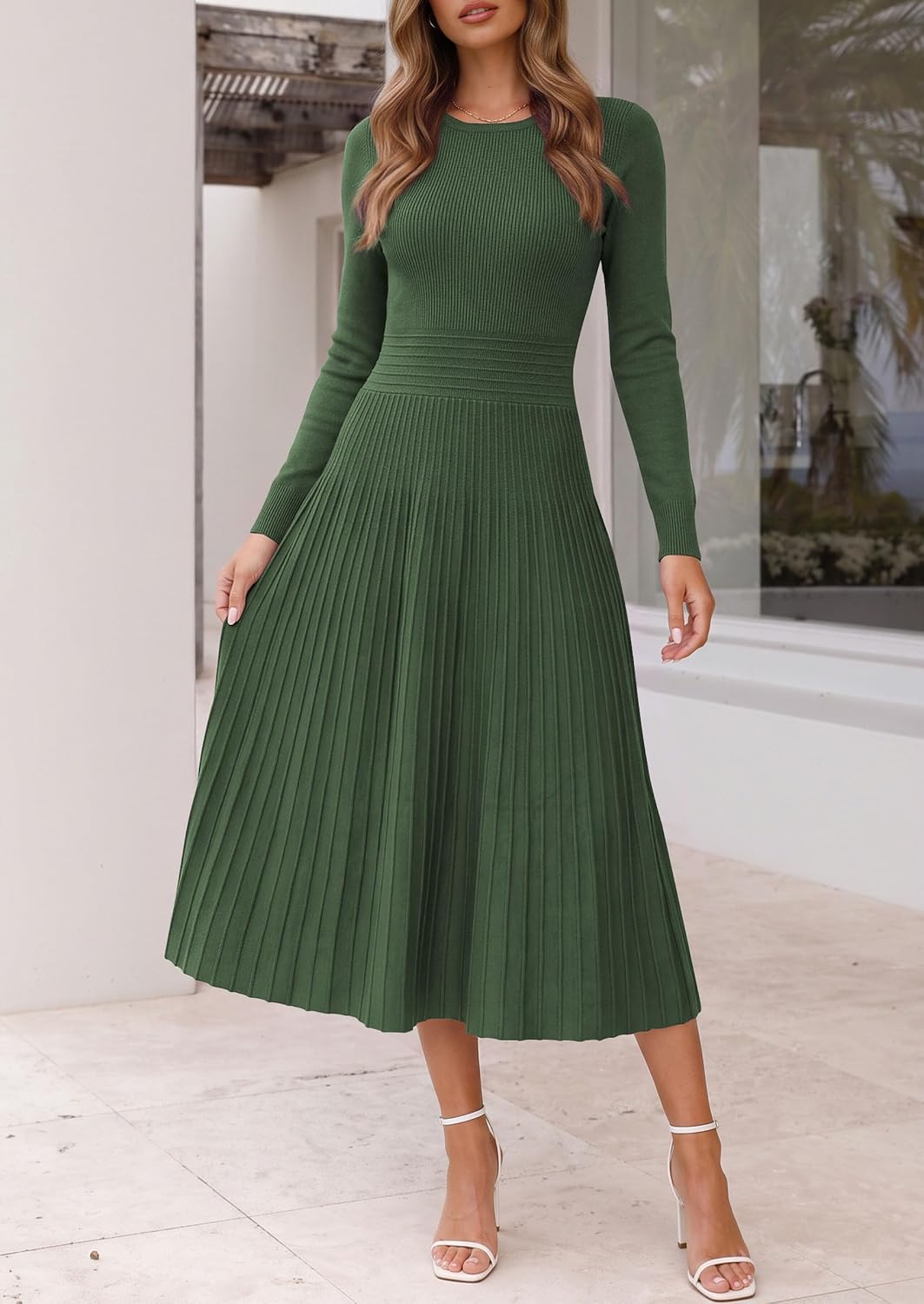 Detalle de PRETTYGARDEN Women's Knit Sweater Dress