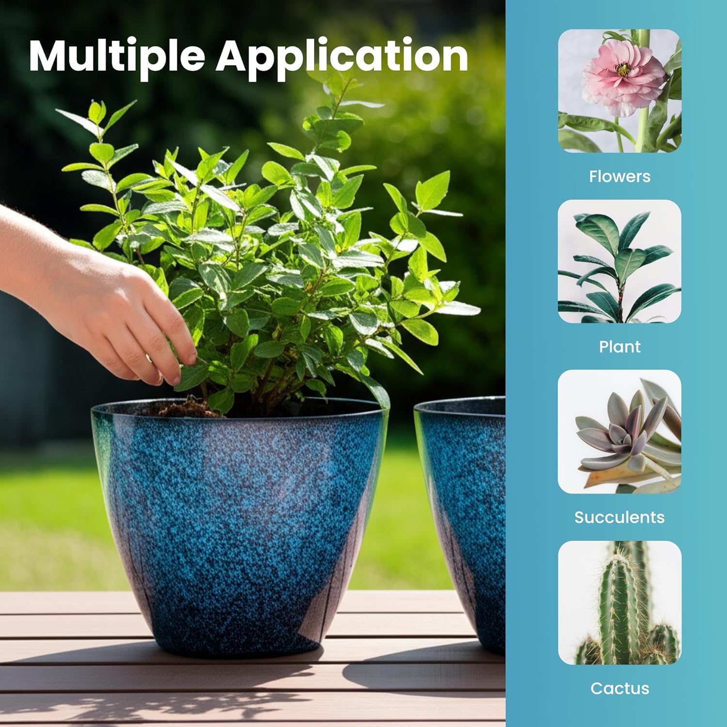 Thumbnail 3 de Vanslogreen 8" plant pots pack of 4